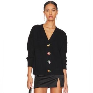 OLIVIA RUBIN Black Cardigan with Colorful Buttons